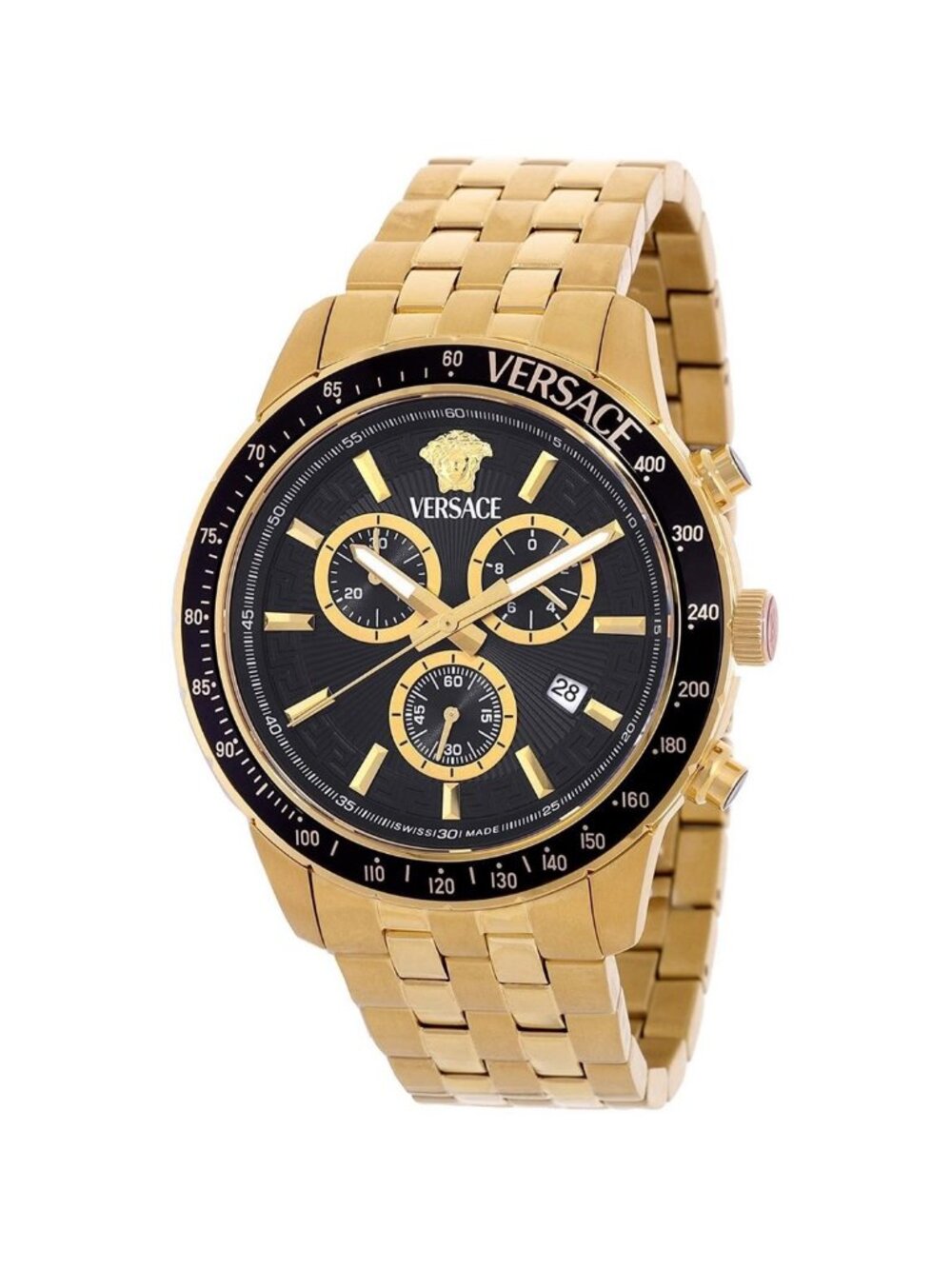 NWT Versace Sport Chrono Quartz Black Dial Men's Watch